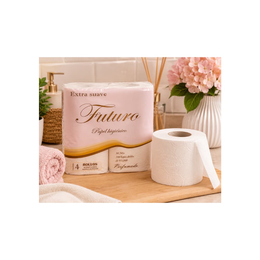 Papel higiénico doble hoja extra suave perfumado Futuro Idon (4 U) - Miniatura 4