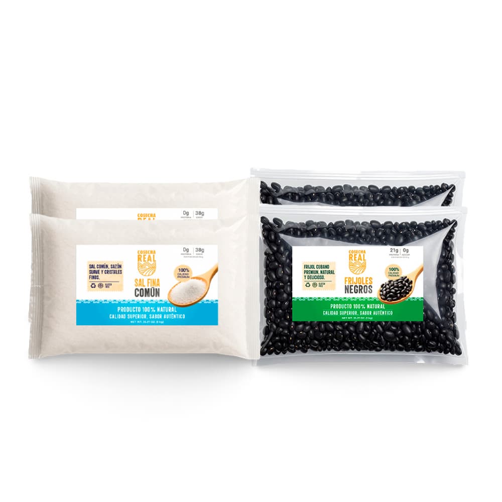 Combo esencial de cocina Cosecha Real #12: Sal fina común + Frijoles negros - Imagen 1