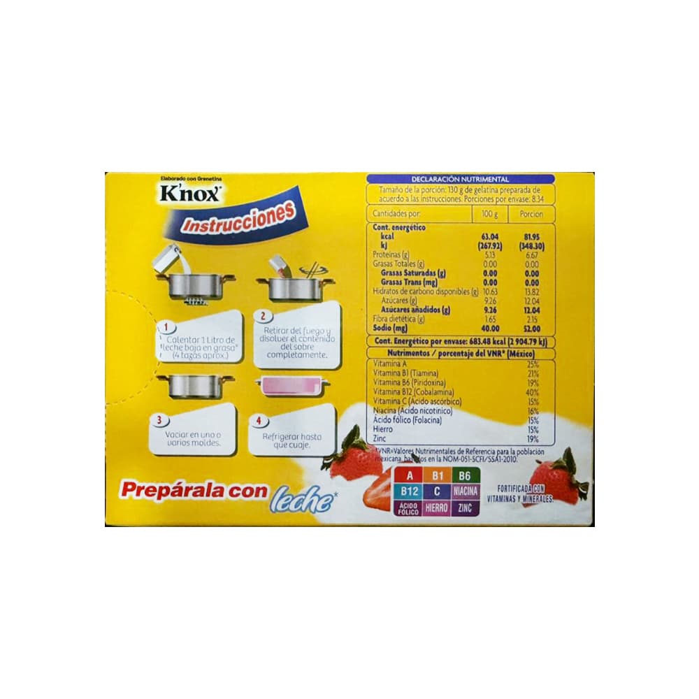 Polvo para preparar gelatina con leche sabor fresa Pronto (84 g / 2.96 oz) - Miniatura 3