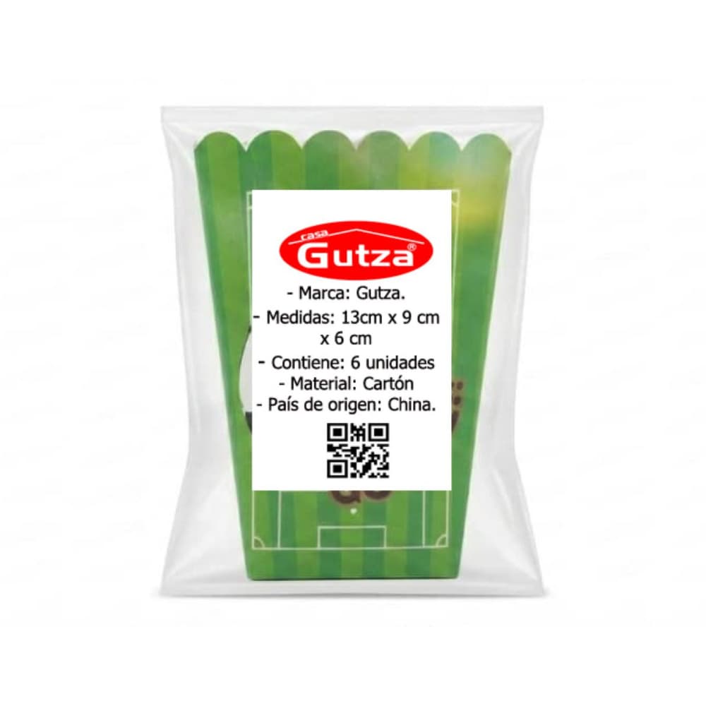 Envase para palomitas con diseño de fútbol Gutza (6 U) - Miniatura 2