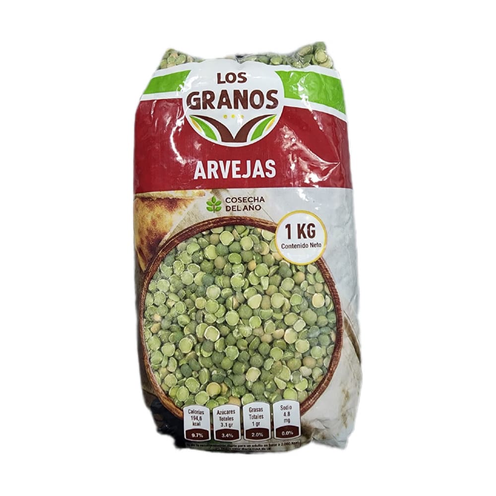 Arvejas verdes partidas - chícharos - LOS GRANOS (1 kg / 2.2 lb) - Miniatura 1