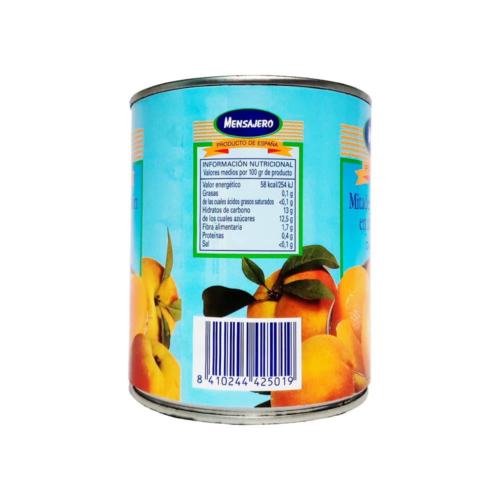 Mitades de melocotón en almíbar ligero Mensajero (840 g / 1.85 lb) - Miniatura 2