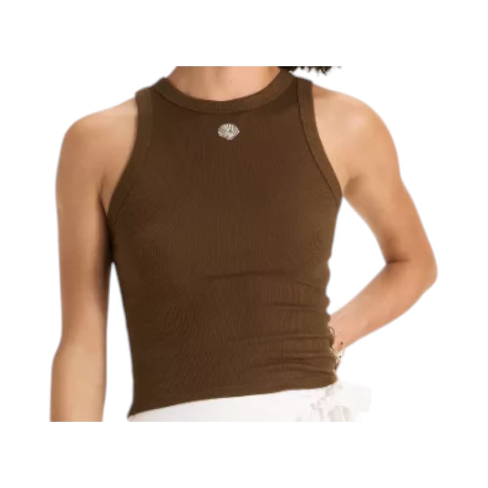 Camiseta de tirantes de punto con icono bordado para mujer color marrón A New Day (Talla - S) - Miniatura 2