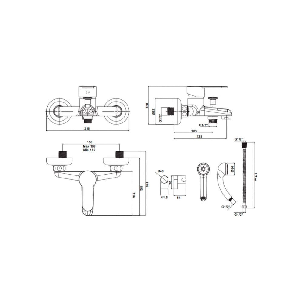 Grifería monomando para baño y ducha Teza Gala G3853300 - Miniatura 2