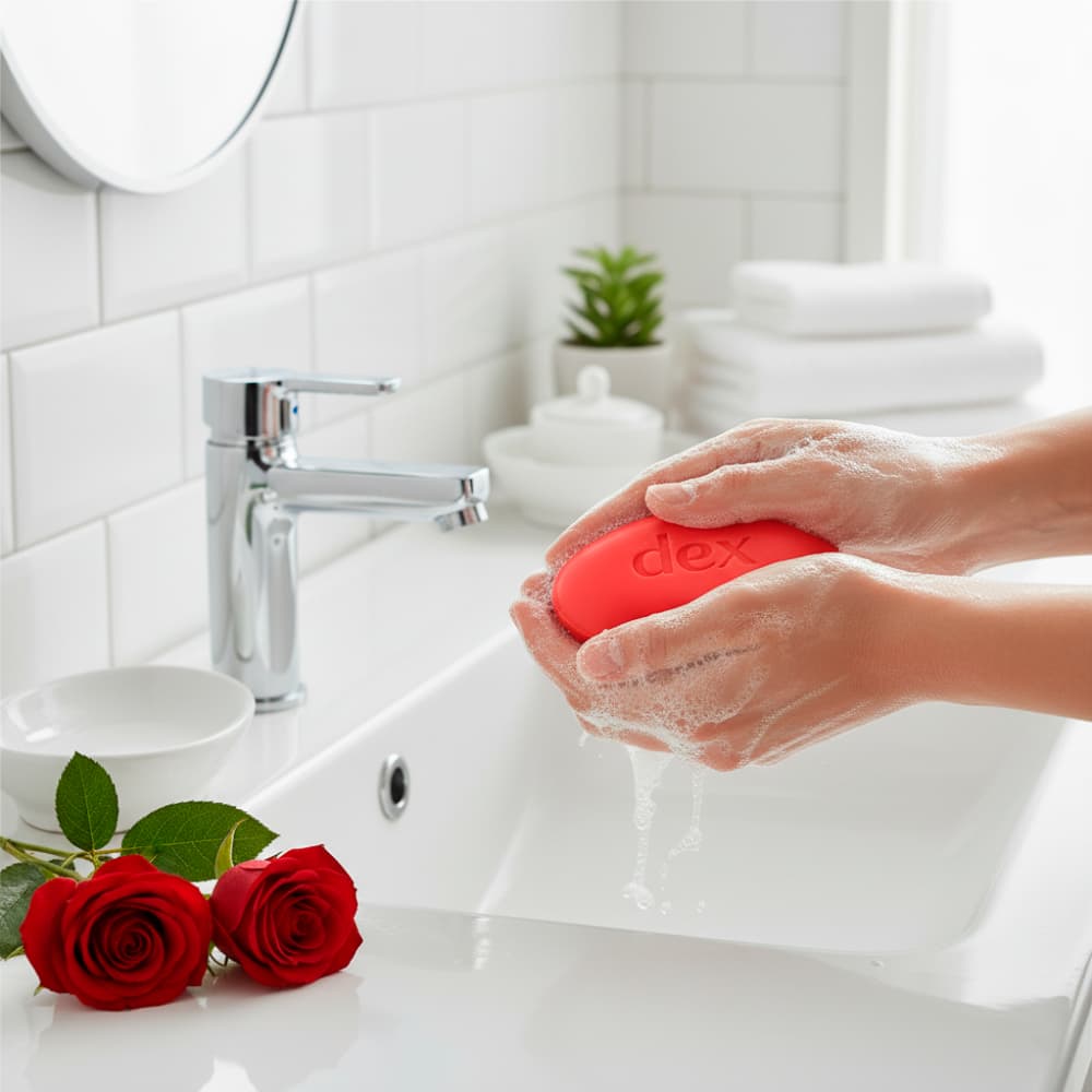 Jabón de tocador con aroma a rosa roja enriquecido con glicerina Dex (90 g / 3.17 oz) - Miniatura 4