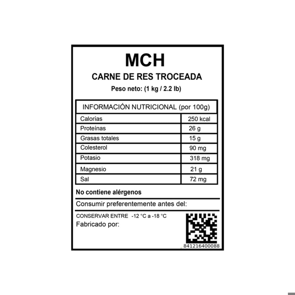 Carne de res troceada MCH (3 x 1 kg / 2.2 lb) - Miniatura 2