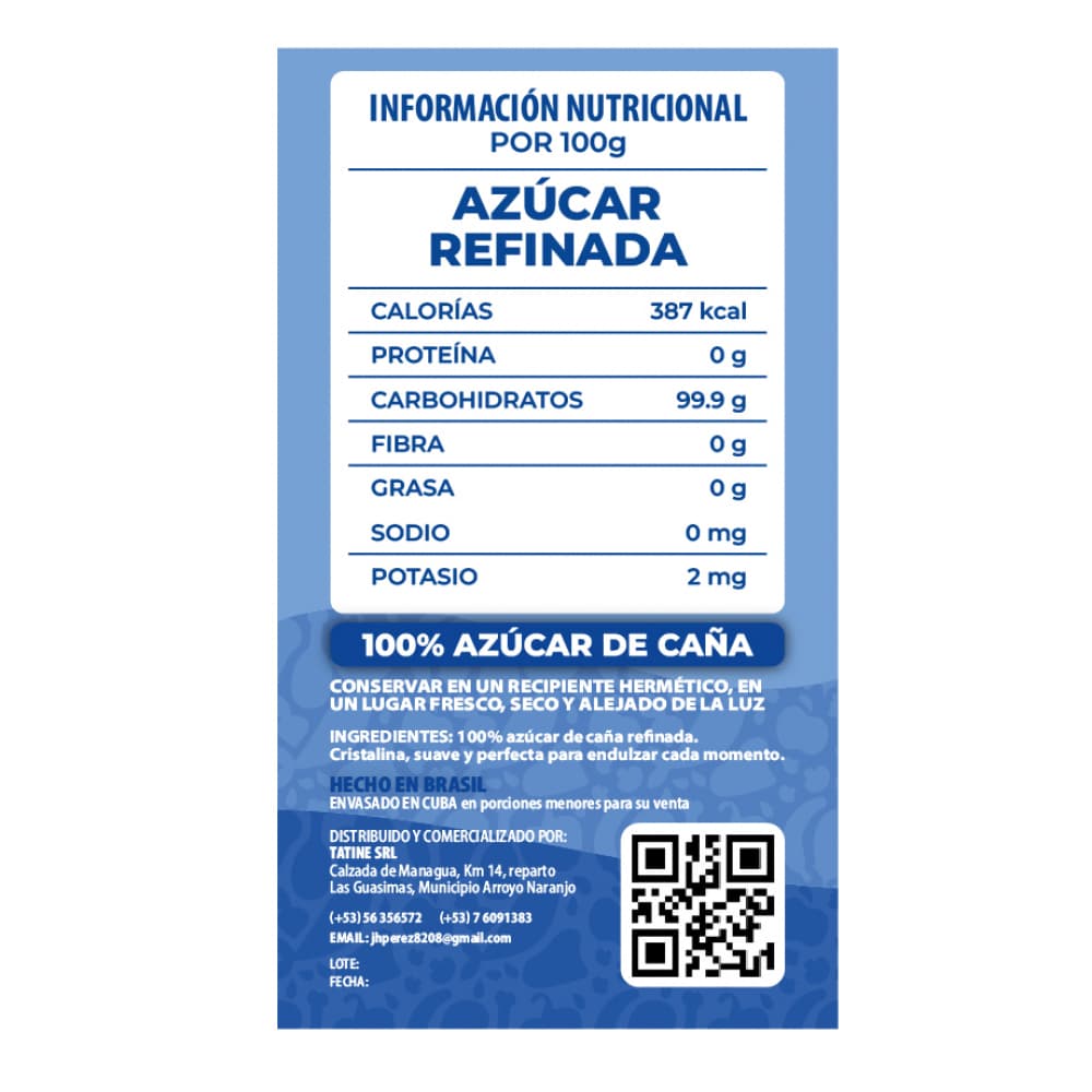 Azúcar blanca refinada Campo Vivo (500 g / 1.1 lb) - Miniatura 2