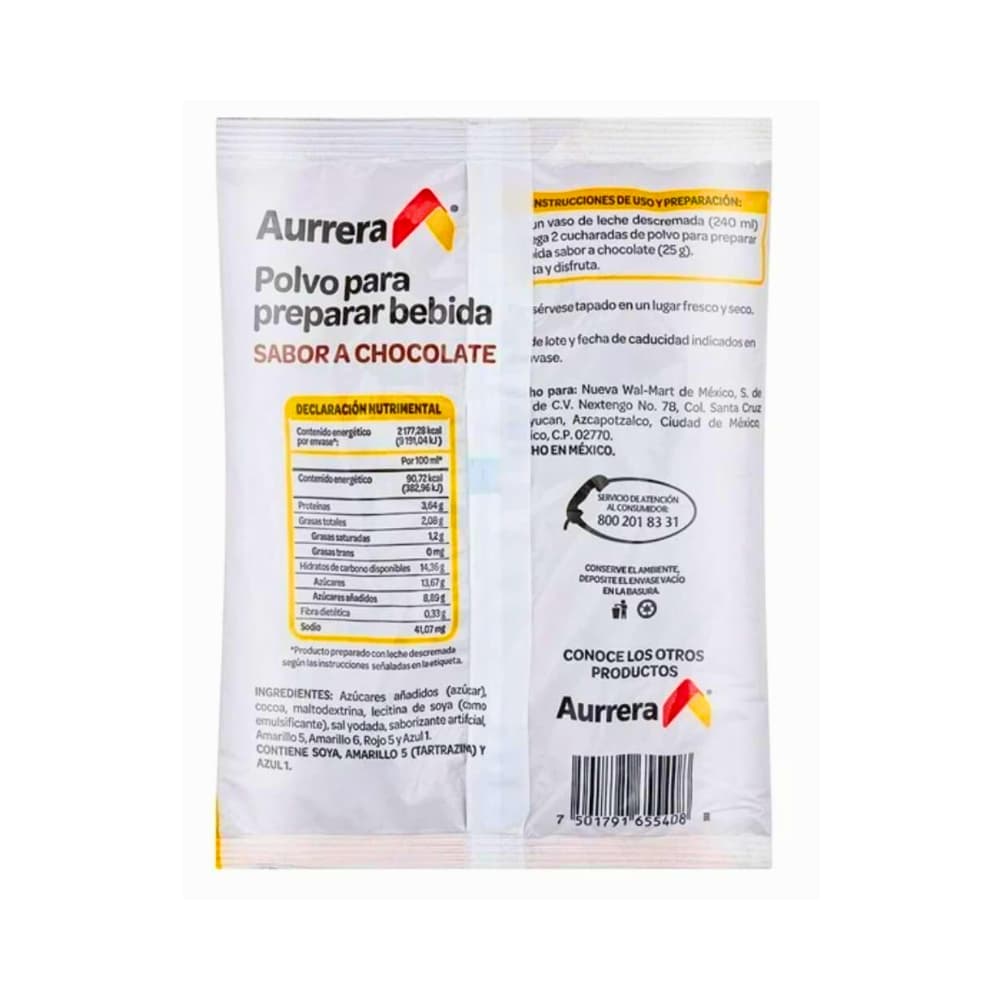 Polvo para preparar bebida sabor a chocolate Aurrera (250 g / 5.29 oz) - Miniatura 2