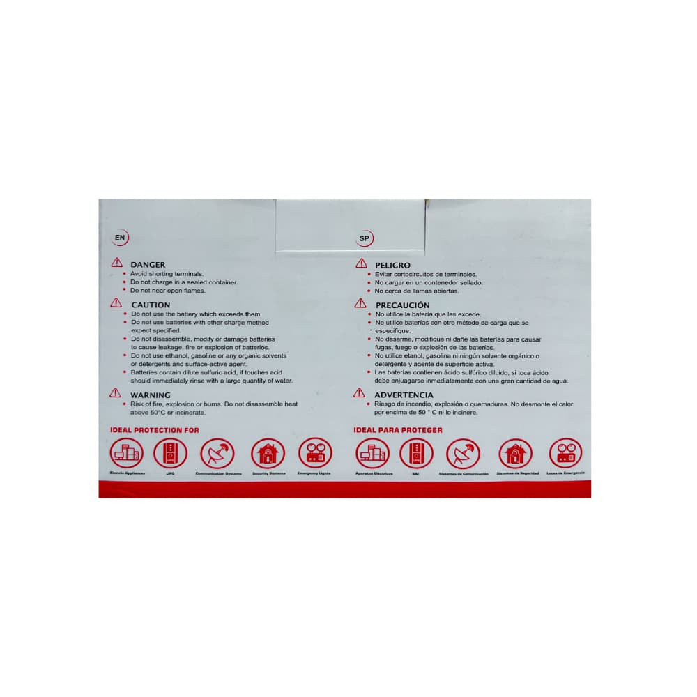 Batería para respaldo plomo ácido sellada recargable 12 V 9 AH APlus - Miniatura 3