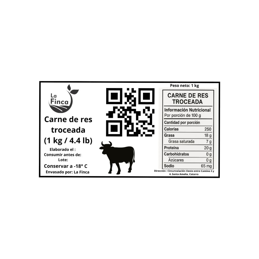 Carne de res troceada La Finca (1 kg / 2.2 lb) - Miniatura 6