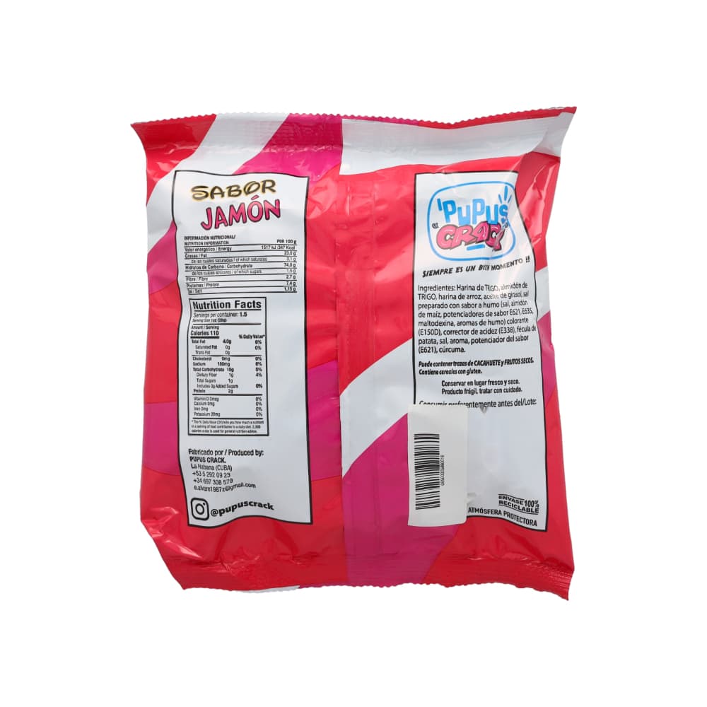 Snack sabor jamón PuPus CRACK (50 g / 1.76 oz) - Miniatura 2