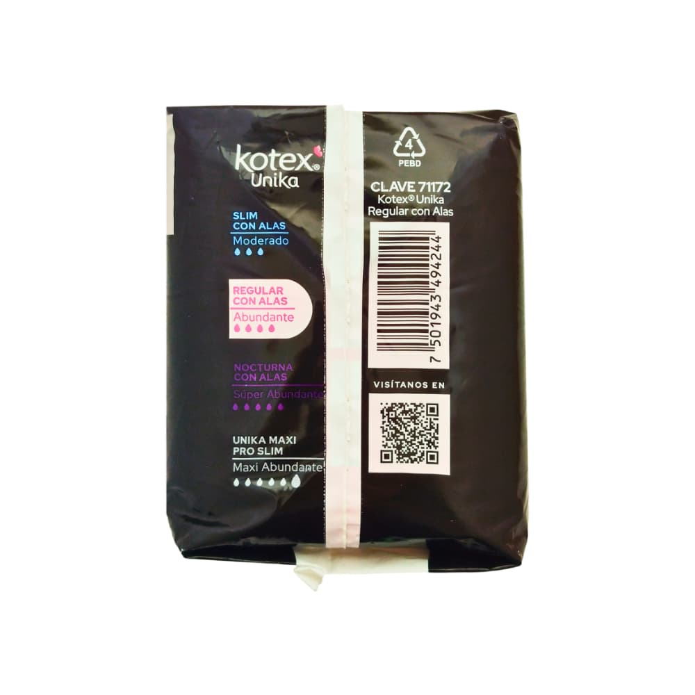Almohadillas sanitarias regular con alas Kotex Unika (8 U) - Miniatura 9