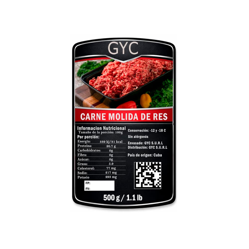 Carne molida de res GYC (500 g / 1.1 lb) - Miniatura 3