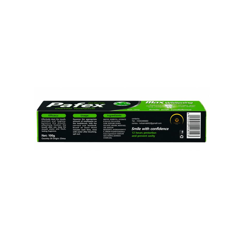 Pasta dental con carbón sabor a menta Pafex (100 g / 3.52 oz) - Miniatura 3