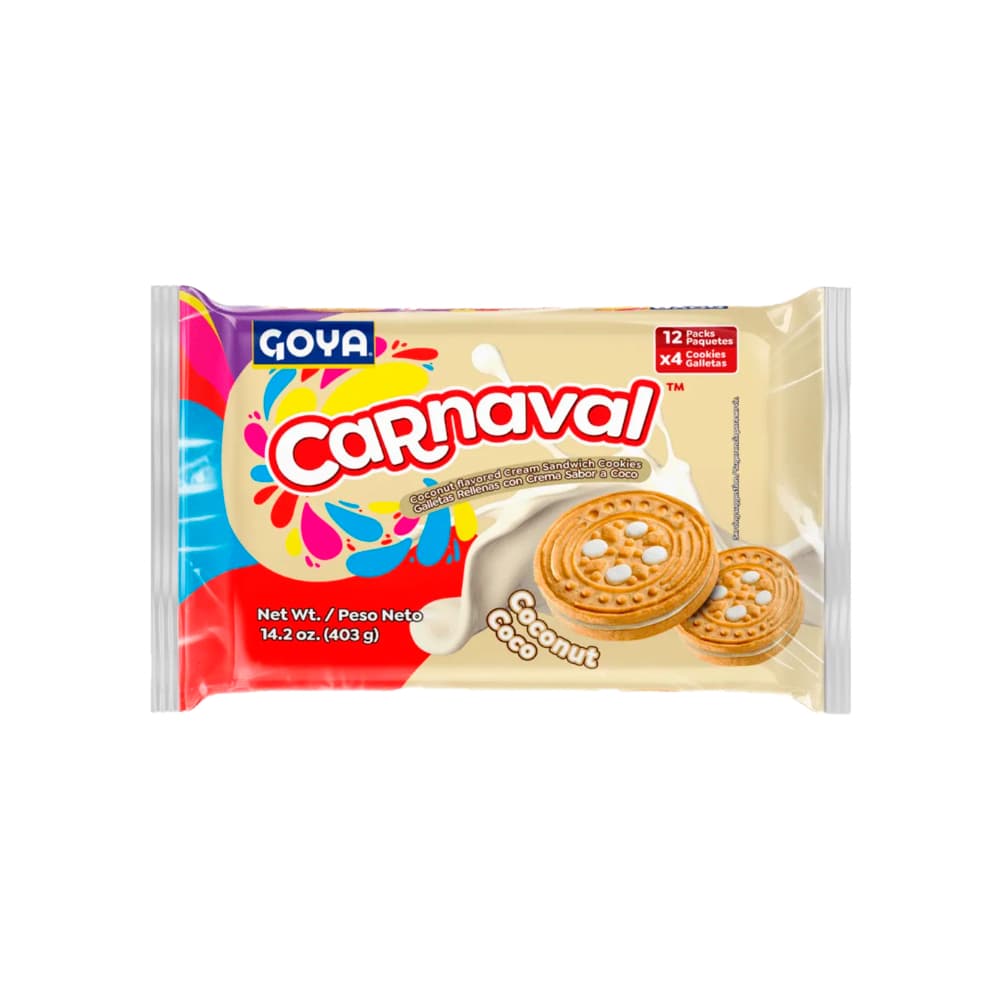 Galletas rellenas con crema sabor a coco Carnaval Goya (403 g / 14.2 oz) - Miniatura 4