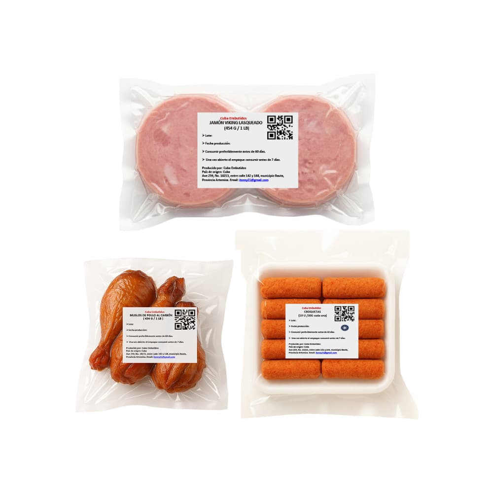 Muslos de pollo + Jamon vicky lasqueado + Croquetas de jamon - Miniatura 3