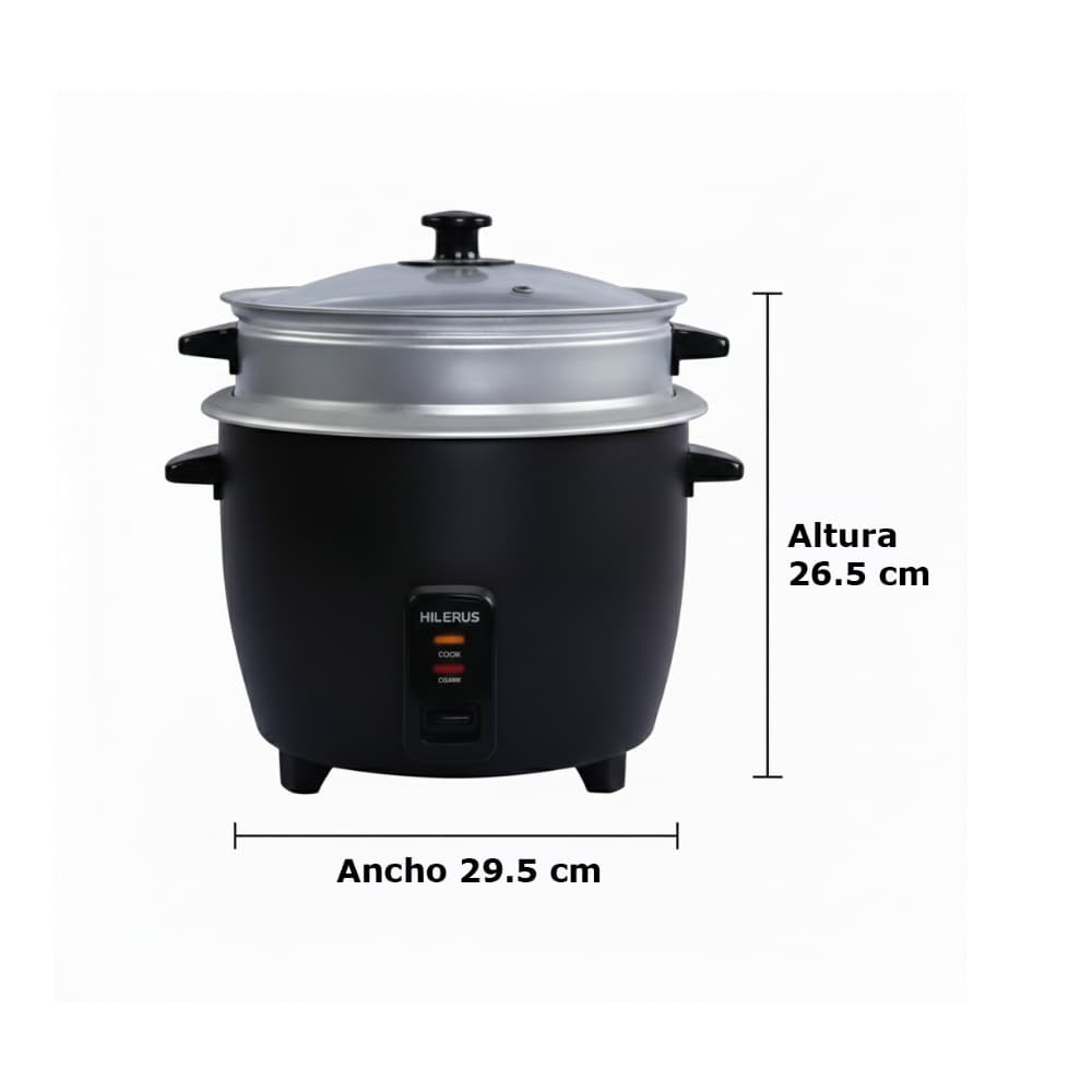 Olla arrocera eléctrica (2.2 L) negra Milexus ML-OA-2.2 L - Miniatura 2