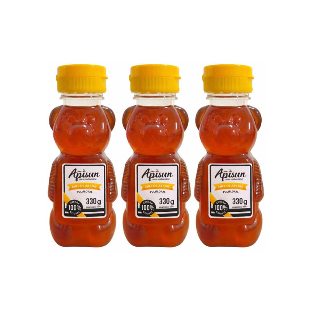 Miel de abejas 100% natural Apisun (3 X 330 g / 11.64 oz) - Imagen 1