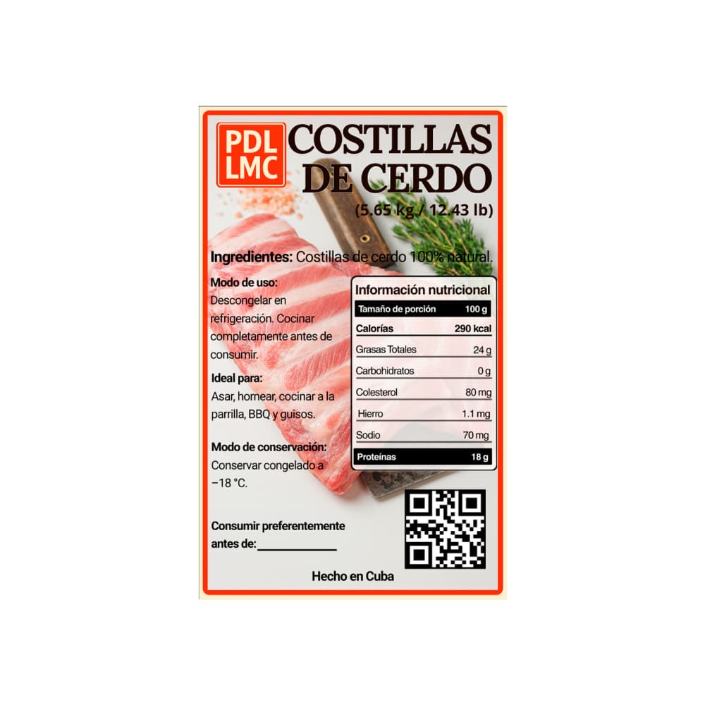 Costilla de cerdo PDL LMC (5.65 kg / 12.43 lb) - Miniatura 4