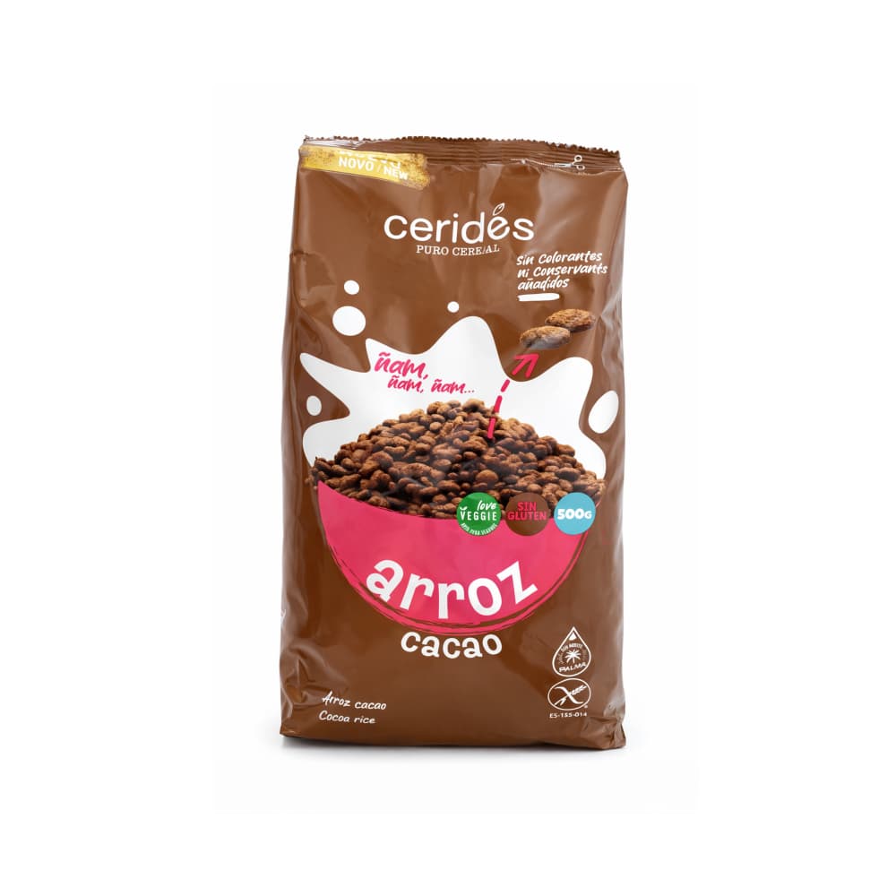 Cereal de arroz inflado con sabor a chocolate Ceridés (500 g / 1.1 lb) - Miniatura 1