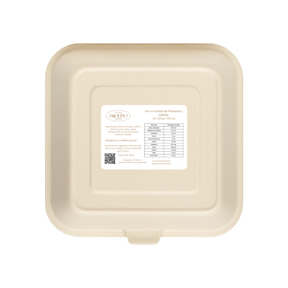 Pan enrollado de pimiento y cebolla El Molino (6 x 30 g / 1.06 oz) - Miniatura 3