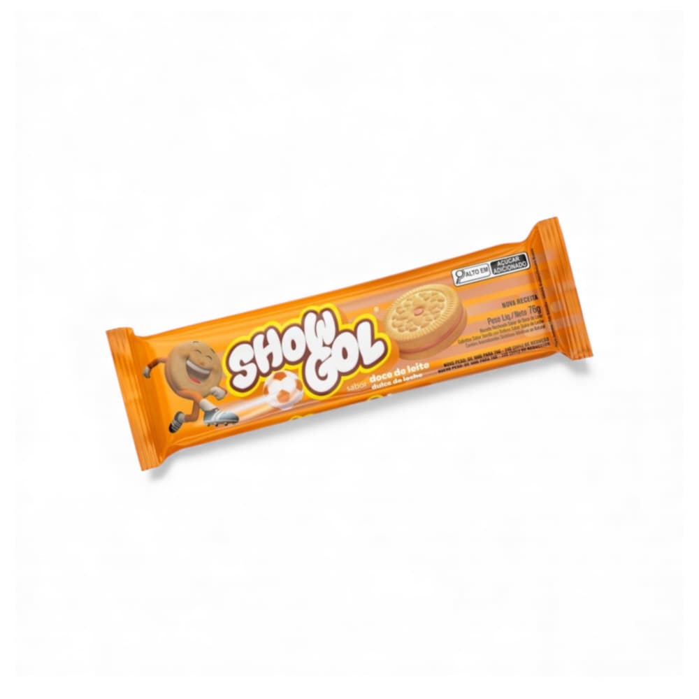 Galletas sabor vainilla rellenas con crema sabor a dulce de leche Show Gol (76 g / 2.68 oz) - Imagen 1