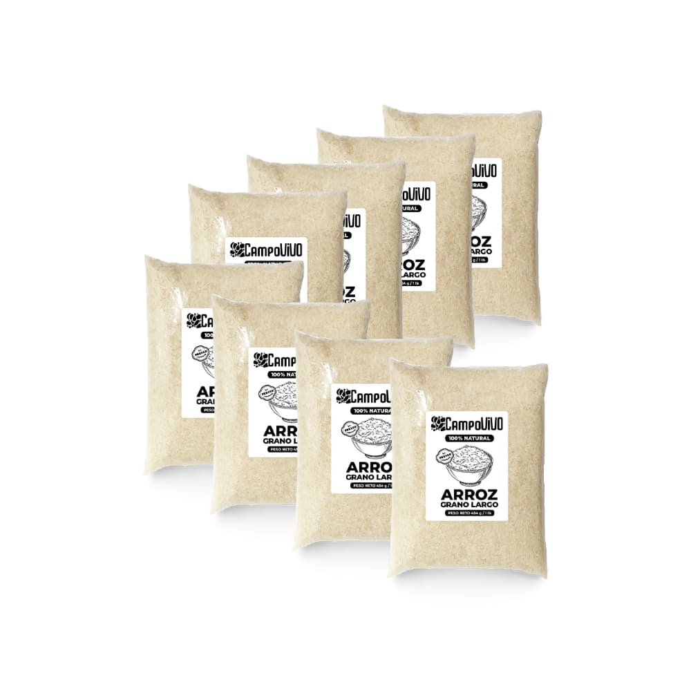 Arroz de grano largo Campo Vivo (8 x 454 g / 1 lb) - Imagen 1