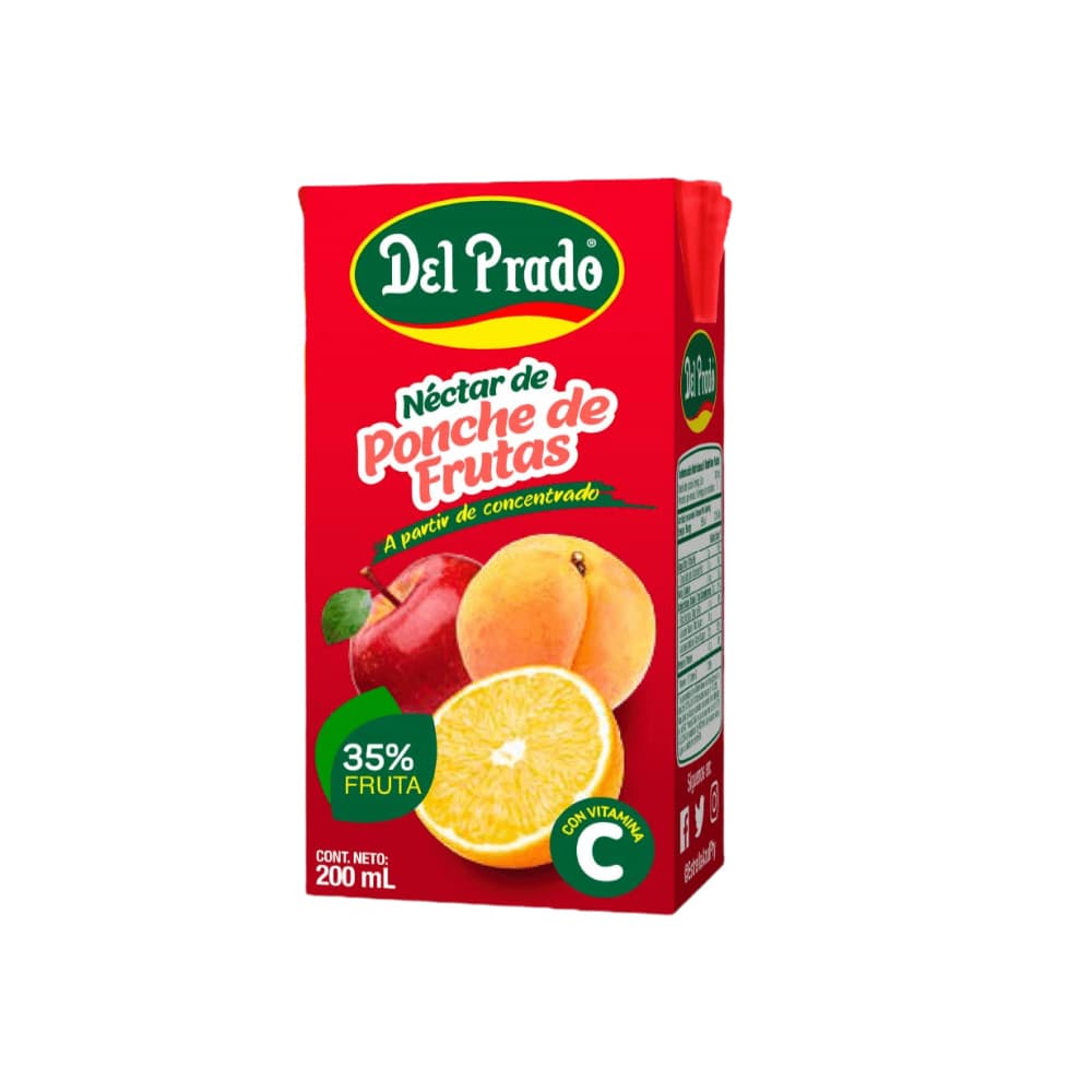 Néctar de ponche de frutas Del Prado (12 x 200 ml) - Miniatura 2