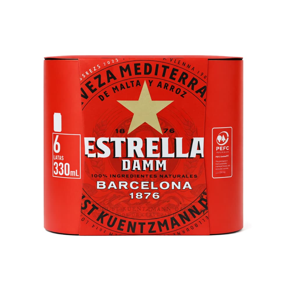 Cerveza de lata Estrella Damm (6 x 330 ml) - Miniatura 3