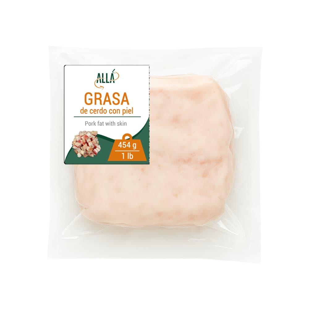 Grasa de cerdo con piel ALLÁ (1.36 kg / 3 lb) - Imagen 1