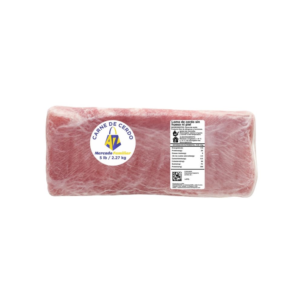Lomo de cerdo sin piel y sin hueso AZ Mercado-Familiar (2.27 kg / 5lb) - Miniatura 2