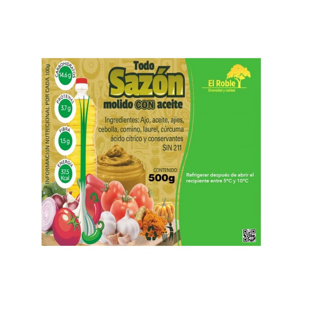 Todo sazón molido con aceite El Roble (500 g / 1.10 lb) - Miniatura 2