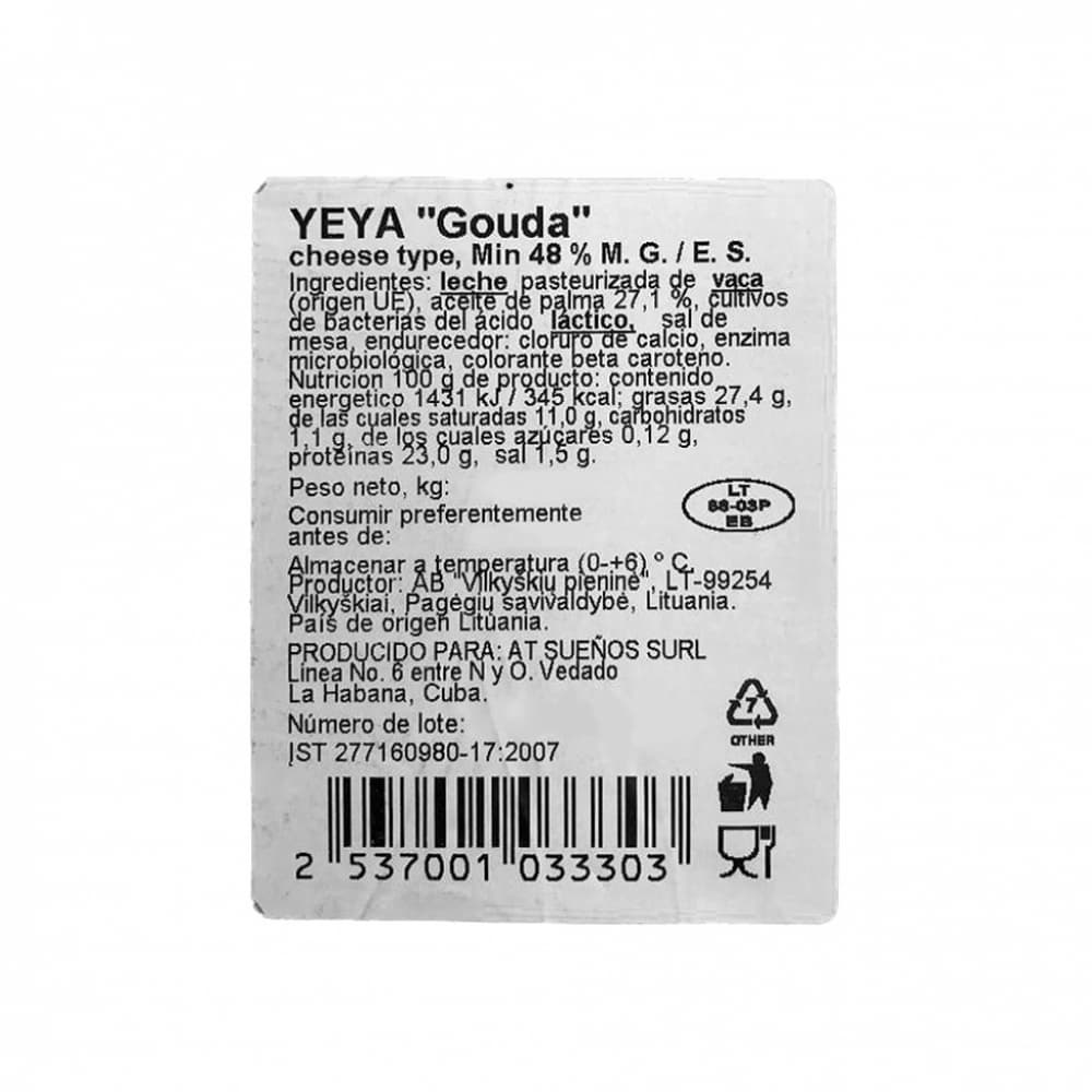 Queso tipo gouda YEYA (3 kg / 6.6 lb) - Miniatura 2
