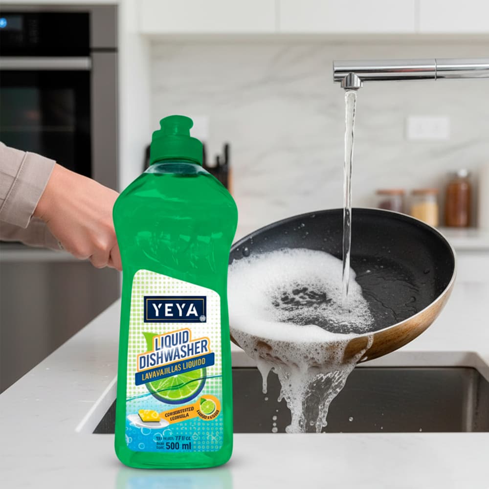 Lavavajillas líquido con aroma a limón fórmula concentrada Yeya (24 x 500 ml) - Miniatura 3