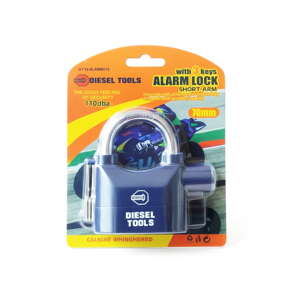 Candado alarma corto para motos 70 mm Diesel Tools - Miniatura 3