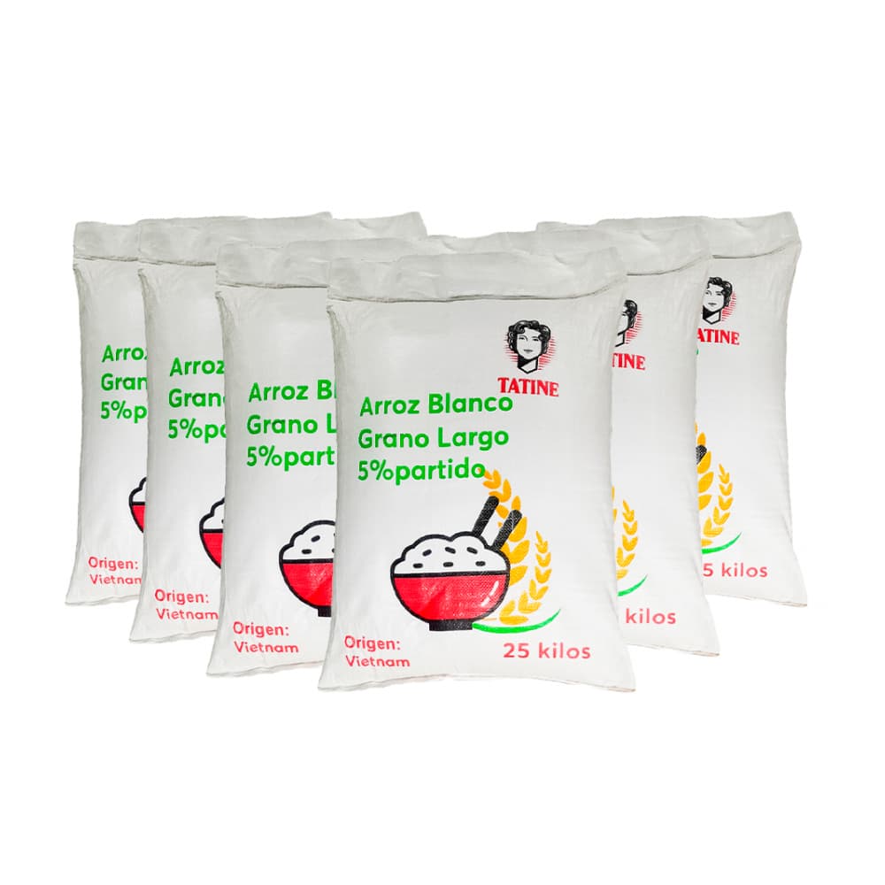 Arroz de grano largo 5% de grano partido Tatine (6 x 25 kg / 55.1 lb) - Imagen 1