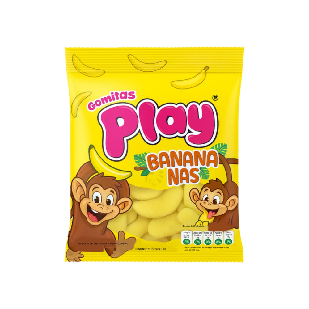 Gomas de gelatina sabor a banana Play (55 g / 1.94 oz) - Imagen 1