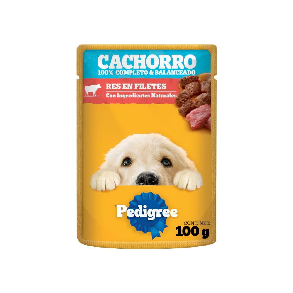 Alimento para perro cachorro de res en filetes Pedigree (100 g / 3.52 oz) - Miniatura 3