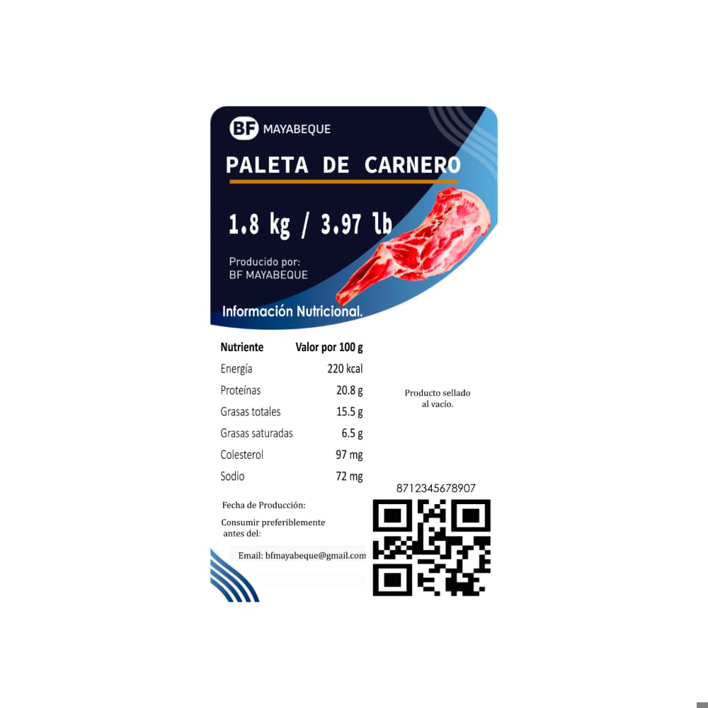 Paleta de carnero BF Mayabeque (1.8 kg / 3.97 lb) - Miniatura 4