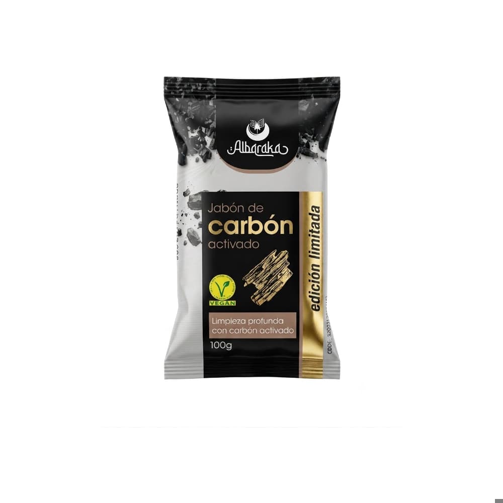 Jabón de carbón activado Albaraka (100 g / 3.53 oz) - Miniatura 1
