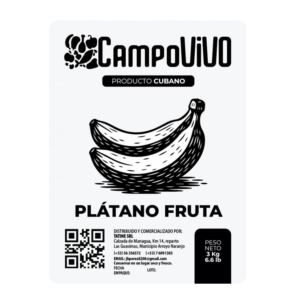 Plátano fruta Campo Vivo (3 kg / 6.6 lb) - Miniatura 3