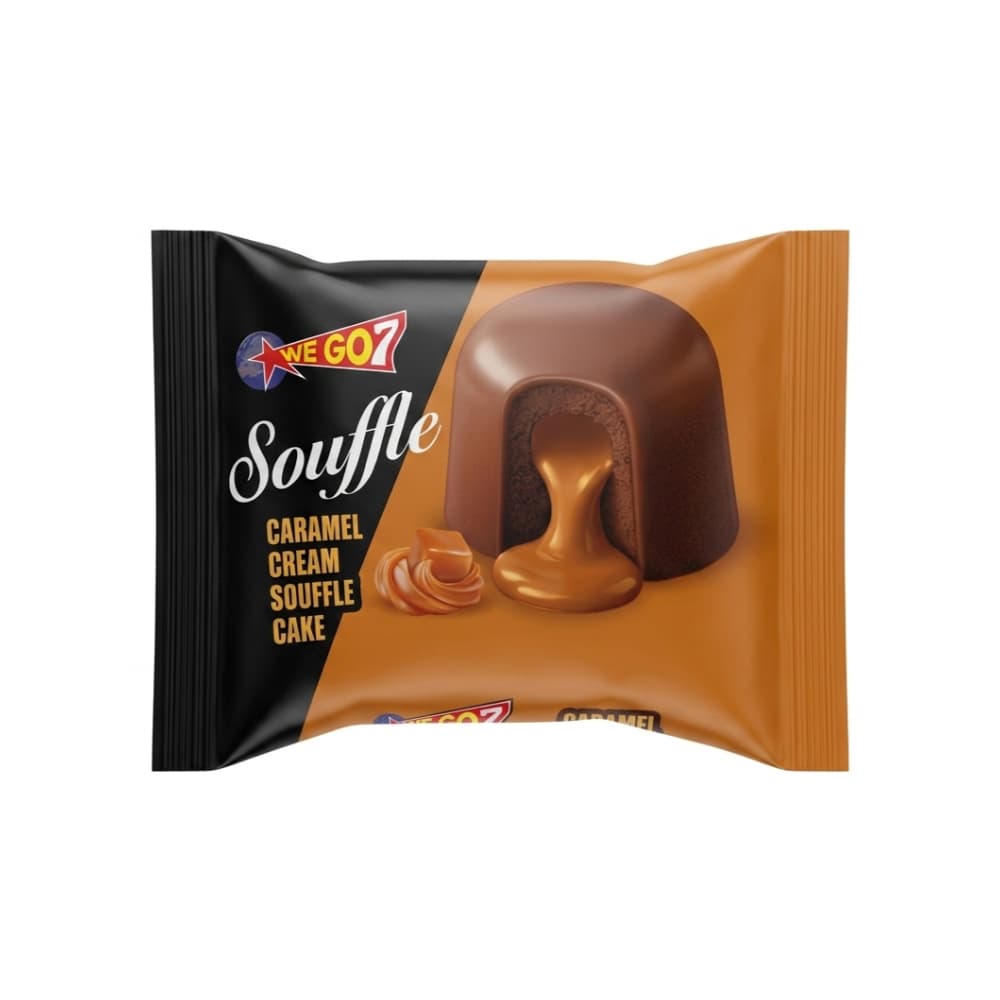 Pastel de chocolate tipo Souffle relleno de crema de caramelo WeGo7 (40 g / 1.41 oz) - Miniatura 1