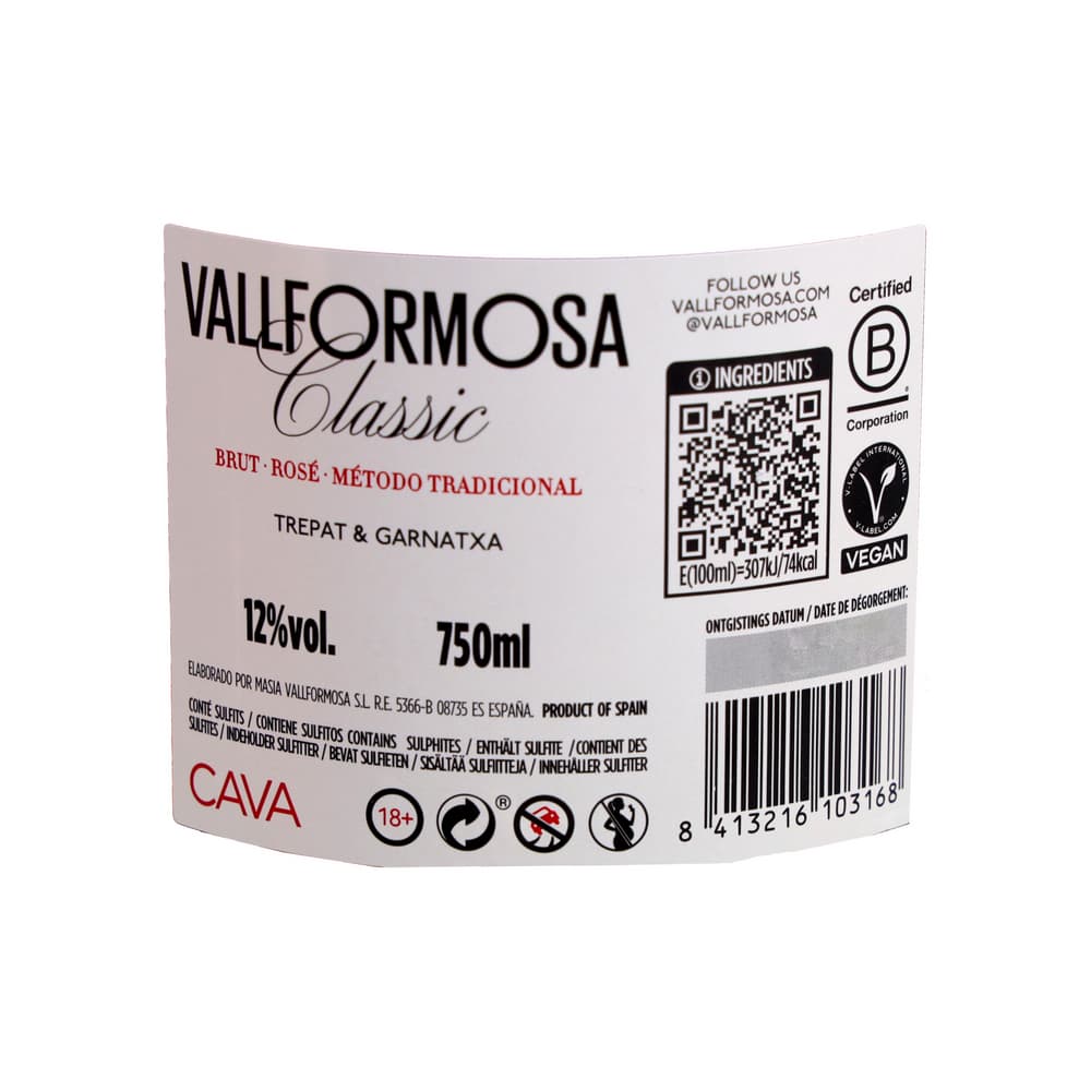 Cava Classic Brut Rosé Vallformosa (750 ml) - Miniatura 3
