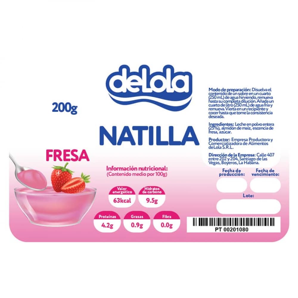 Natilla sabor fresa deLola (200 g / 7.05 oz) - Miniatura 2