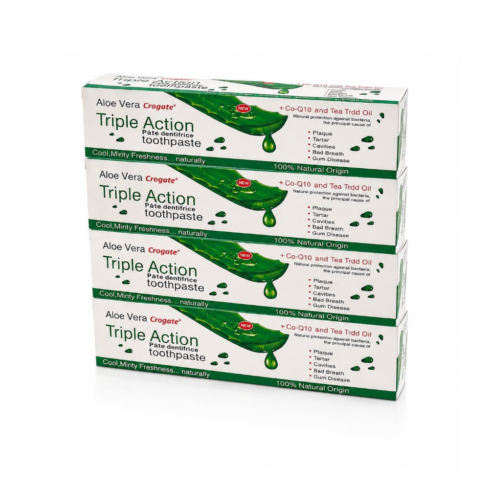 Pasta dental de aloe vera Crogate Triple Acción (4 x 100 g / 3.52 oz) - Miniatura 1