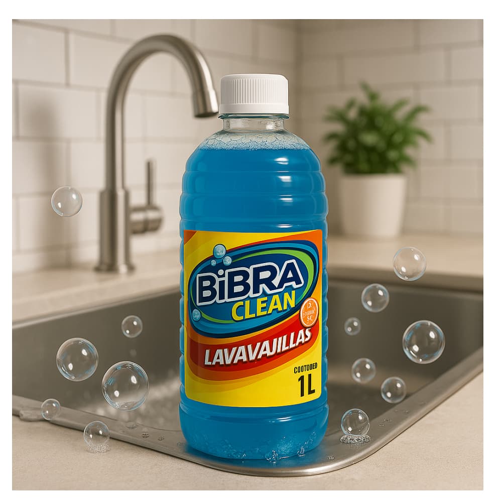Detergente lavavajillas azul Bibra (1 L) - Miniatura 4