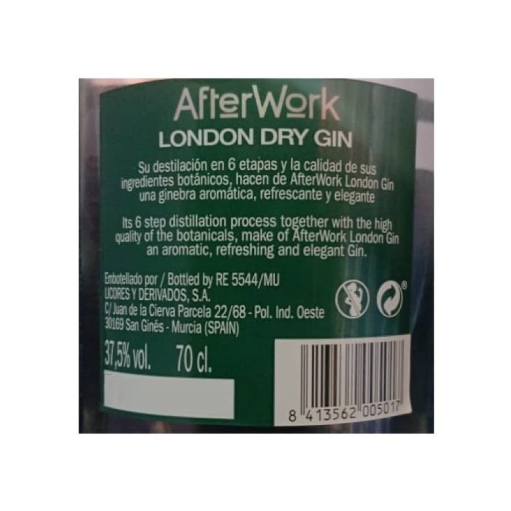 Ginebra - London Dry Gin - After Work (700 ml) - Miniatura 3