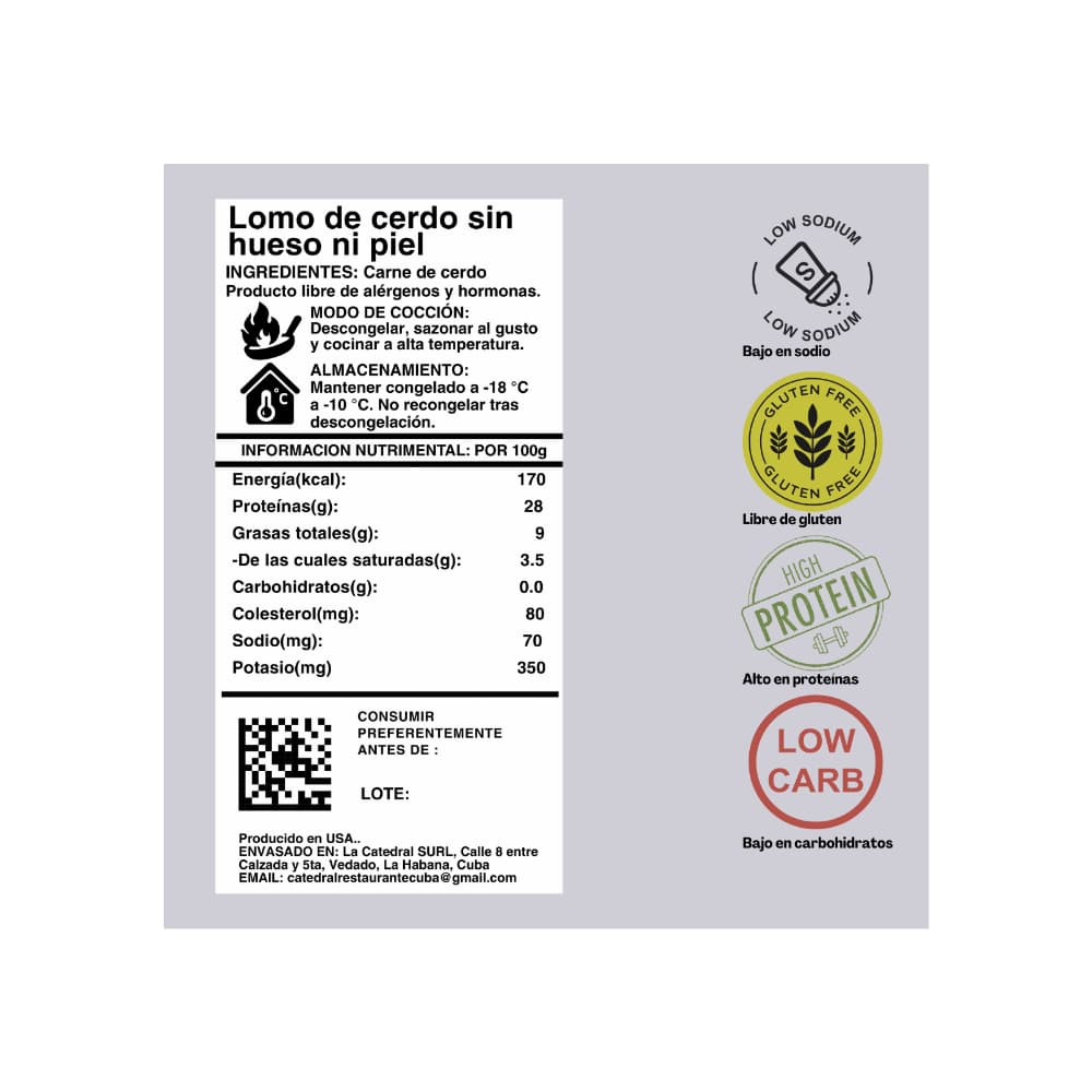 Lomo de cerdo sin piel y sin hueso AZ Mercado-Familiar (2.27 kg / 5lb) - Miniatura 3