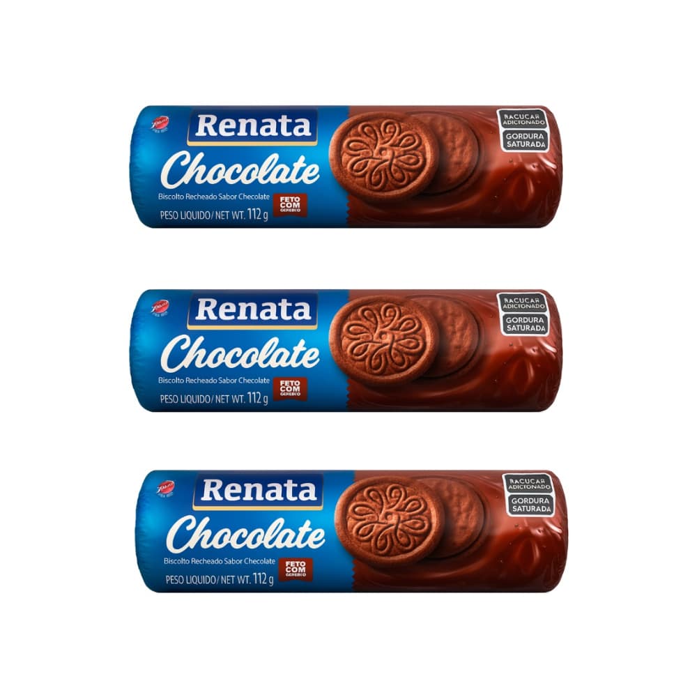 Galletas de chocolate con relleno sabor chocolate Renata (3 x 112 g / 3.9 oz) - Miniatura 1