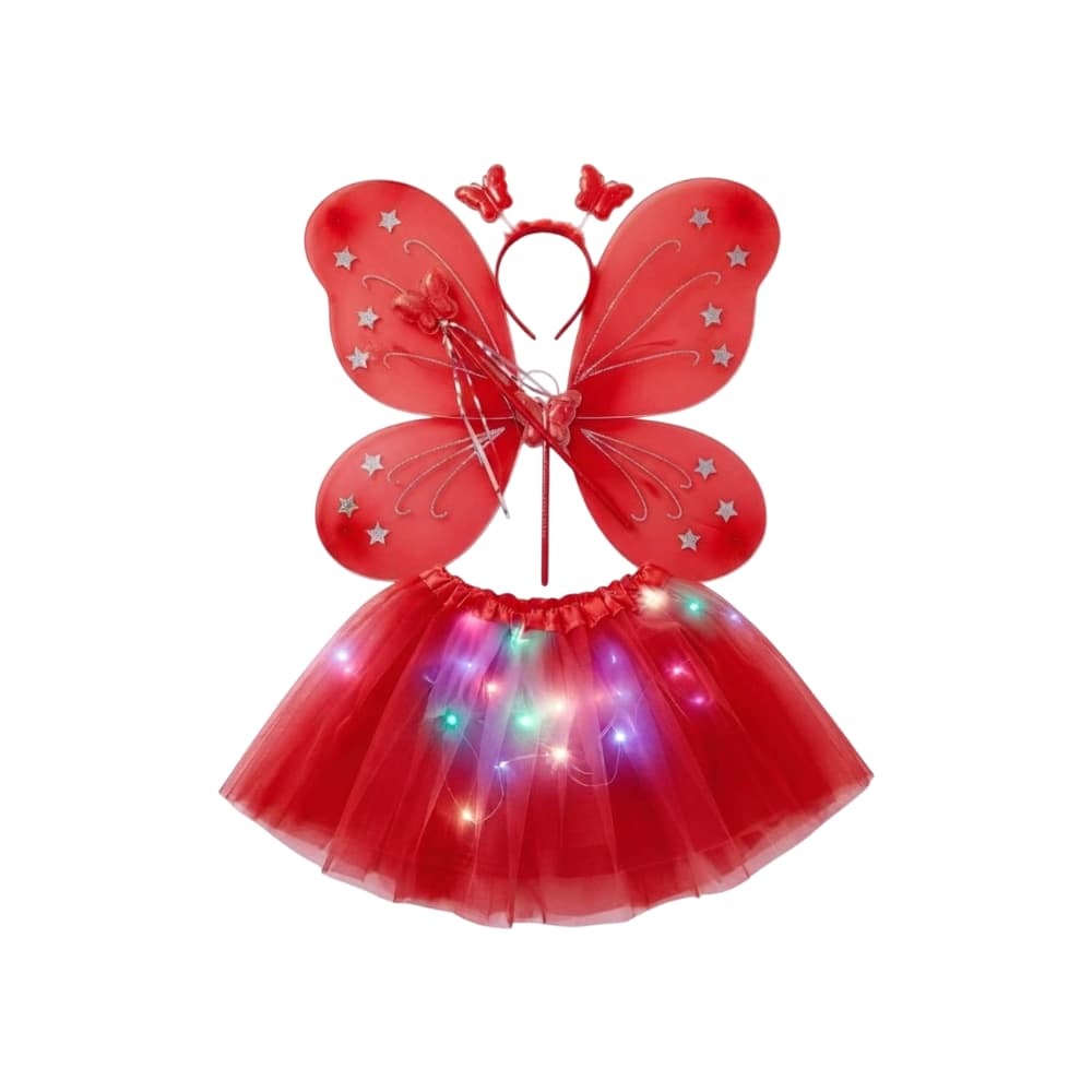 Disfraz de mariposa rojo Gutza - Miniatura 1